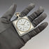 Around 1910 Antique Omega pocket watch with swan engraving square silver side case works well